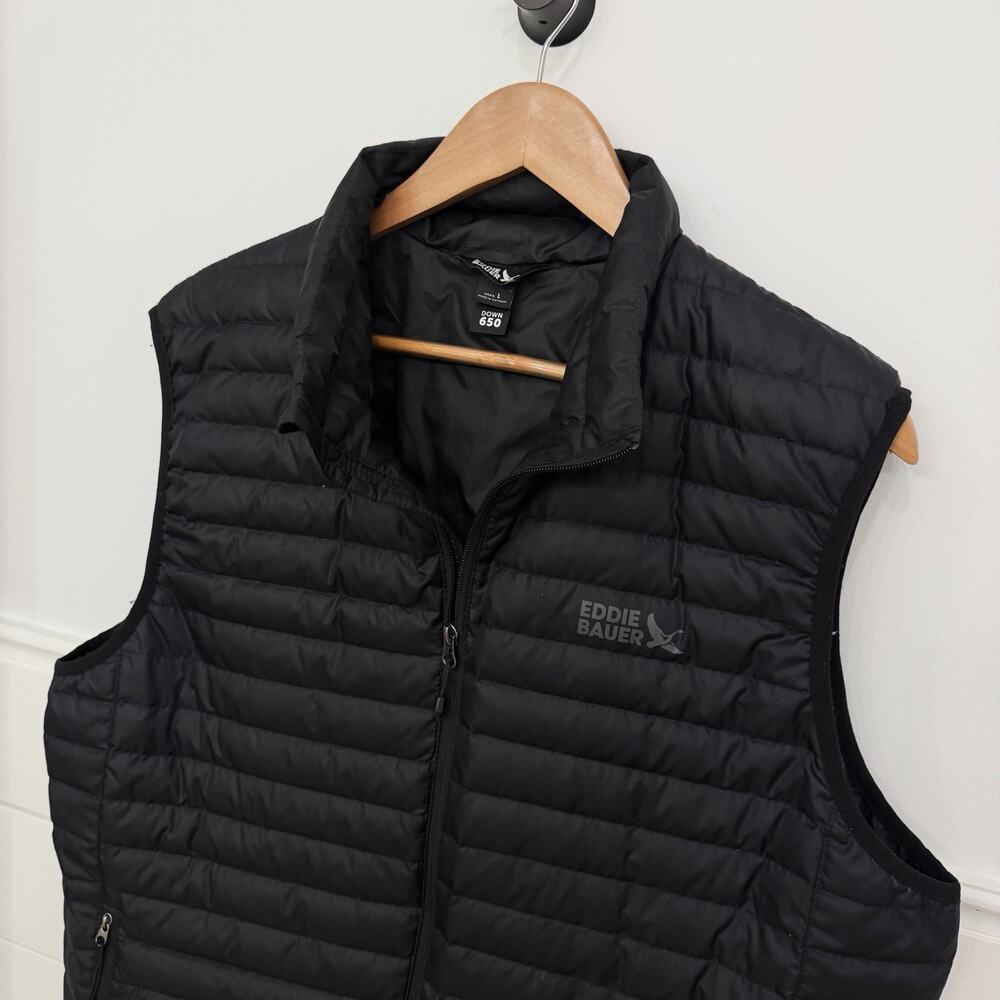 Men’s Eddie Bauer Down 650 Black Puffer Vest Size Large L - Picture 2 of 7